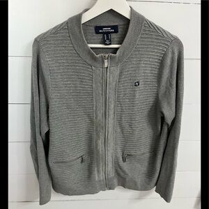 Ribbed zipper jacket